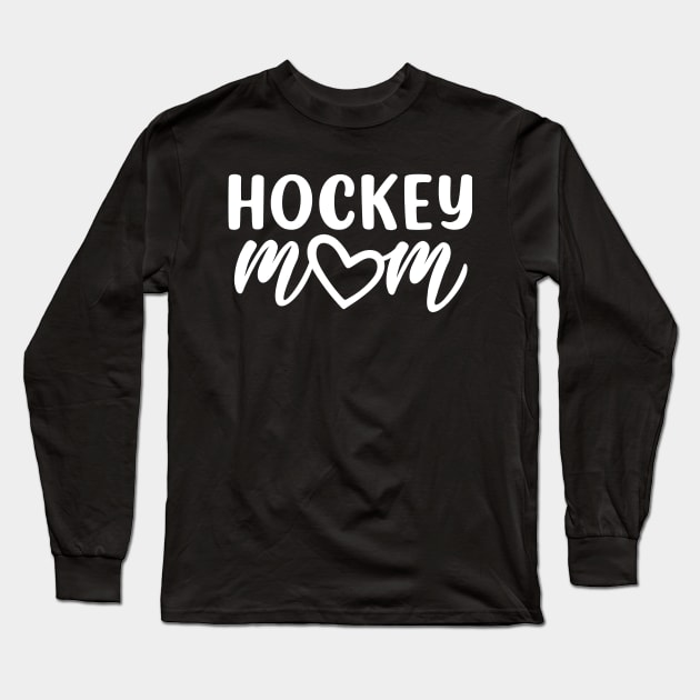 Hockey Mom Heart White Long Sleeve T-Shirt by LaurenElin